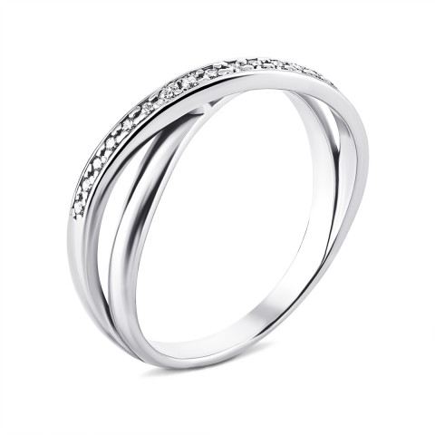 Серебряное кольцо с фианитами (81068б)