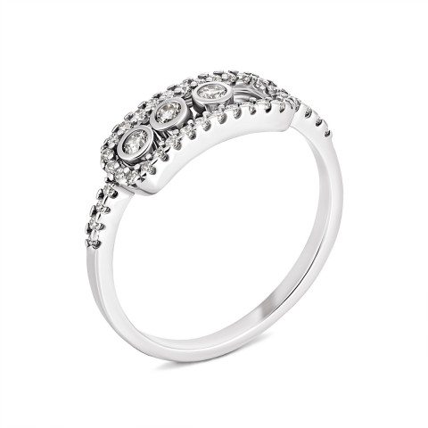 Серебряное кольцо с фианитами (81080б)