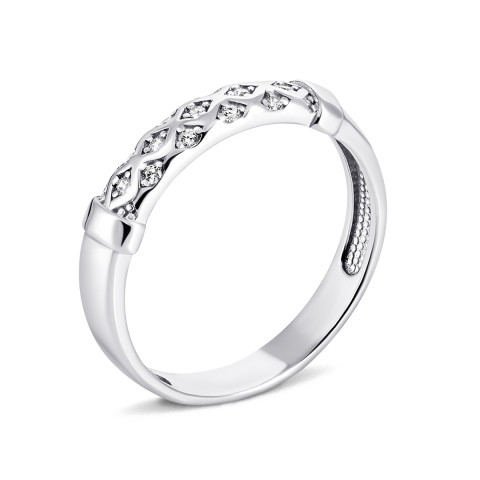 Серебряное кольцо с фианитами (81113б)