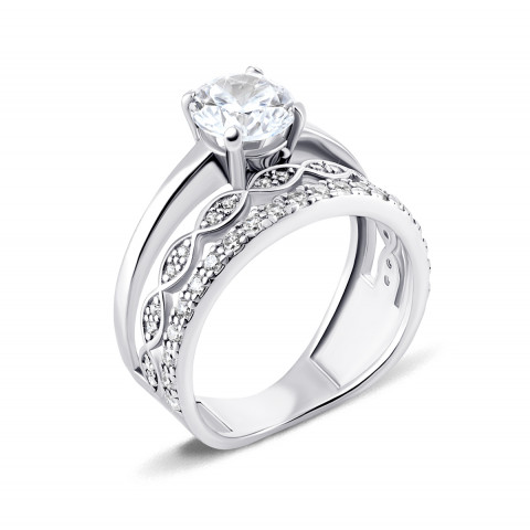 Серебряное кольцо с фианитами (81647б)
