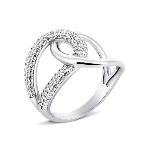 Серебряное кольцо с фианитами (81670б)