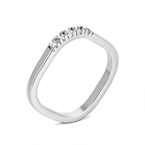 Серебряное кольцо с фианитами (914К.Rh)