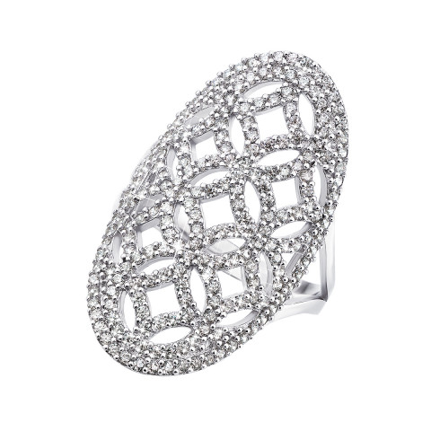 Фаланговое серебряное кольцо с фианитами (AZ01103/26)