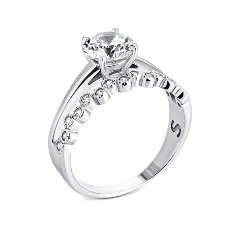 Серебряное кольцо с фианитами (PRS 1897К.Rh)