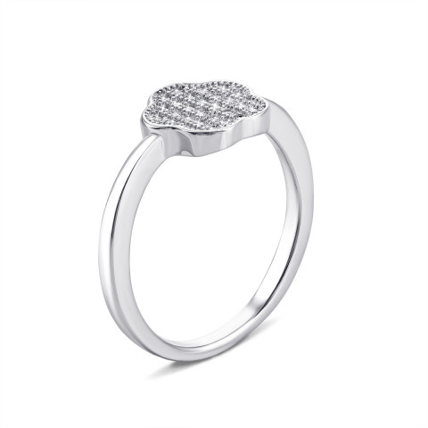 Серебряное кольцо Цветок с фианитами (PSS0681R)