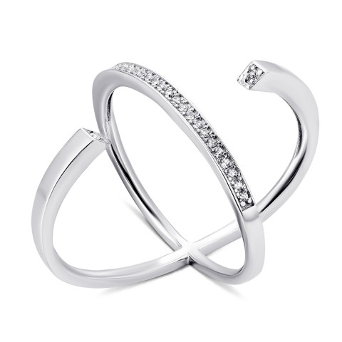Серебряное кольцо с фианитами (R25538(wp))