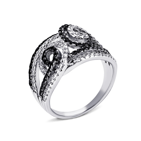 Серебряное кольцо с фианитами (с00329/ч)