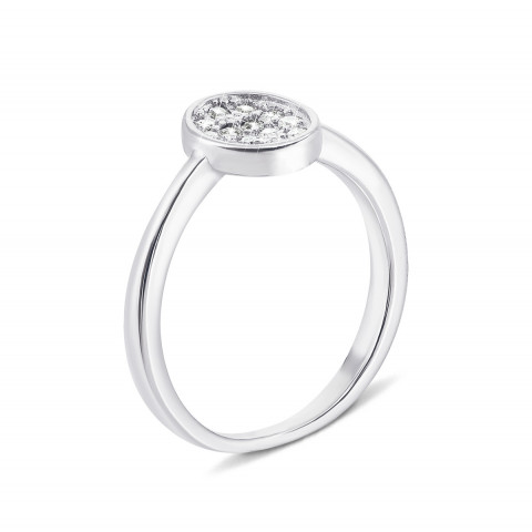 Серебряное кольцо с фианитами (S637R)