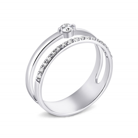 Серебряное кольцо с фианитами (10395/1)