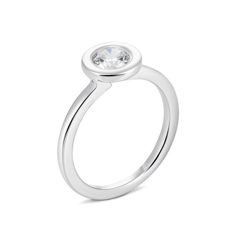 Серебряное кольцо с фианитом (Л-015р)