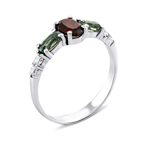 Серебряное кольцо с миксом полудрагоценных камней (1325/1р)