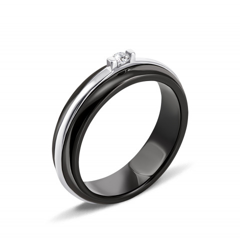 Серебряное кольцо с керамикой и фианитами (К2ФК/1002-16,5)