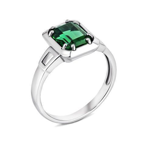 Серебряное кольцо с зеленым кварцем (1716/1р-QGR)