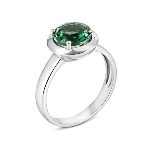 Серебряное кольцо с зеленым кварцем (1731/1р-QGR)