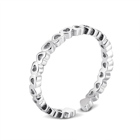 Серебряное кольцо Сердца (КК2/1055)