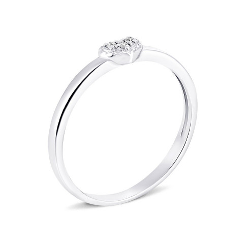 Серебряное кольцо Сердце с бриллиантами (1754/1р-BR)
