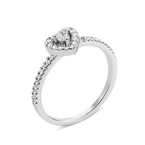 Серебряное кольцо «Сердце» с фианитами (1RI56463-R)
