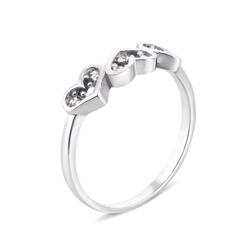 Серебряное кольцо Сердце с фианитами (1RI56780-R)