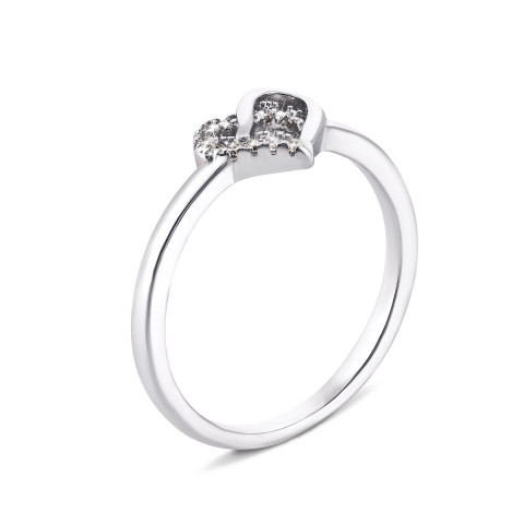 Серебряное кольцо Сердце с фианитами (1RI56857-R)
