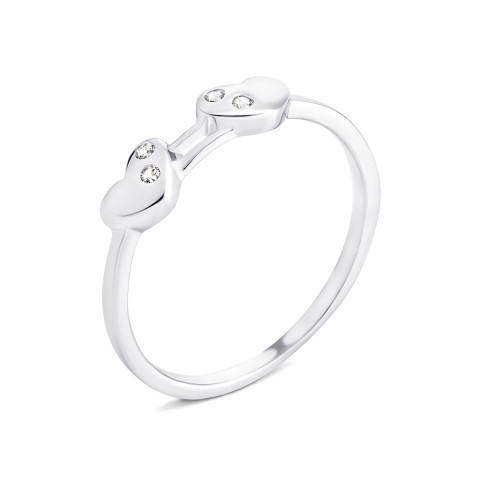 Серебряное кольцо Сердце с фианитами (1RI57179)