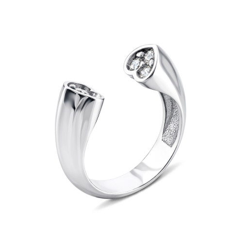 Серебряное кольцо Сердце с фианитами (521)
