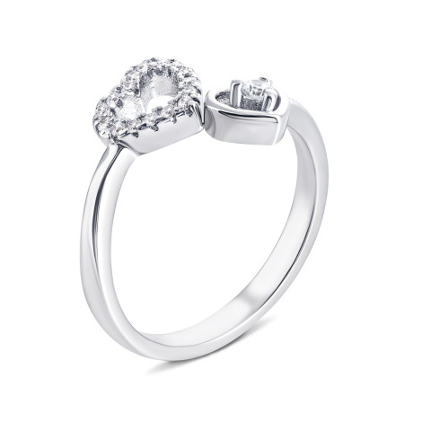 Серебряное кольцо Сердце с фианитами (LR1607)