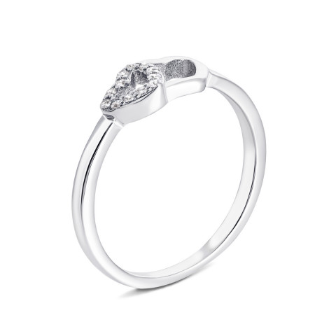 Серебряное кольцо Сердце с фианитами (LR1803)
