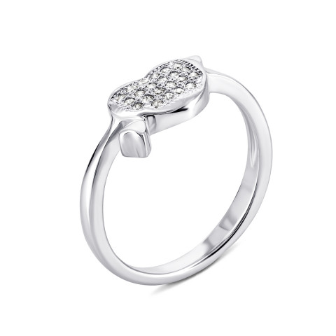 Серебряное кольцо Сердце с фианитами (PSS0668R)