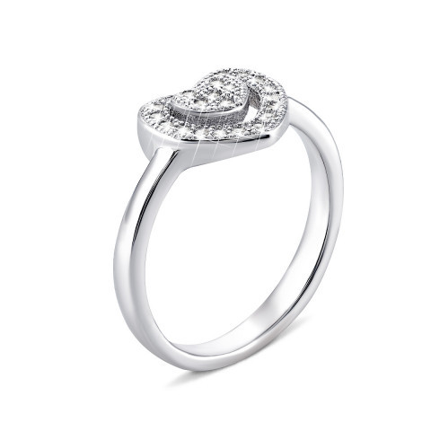 Серебряное кольцо Сердце с фианитами (PSS0685R)
