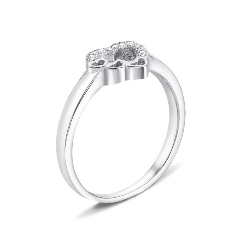 Серебряное кольцо Сердце с фианитами (S892R)