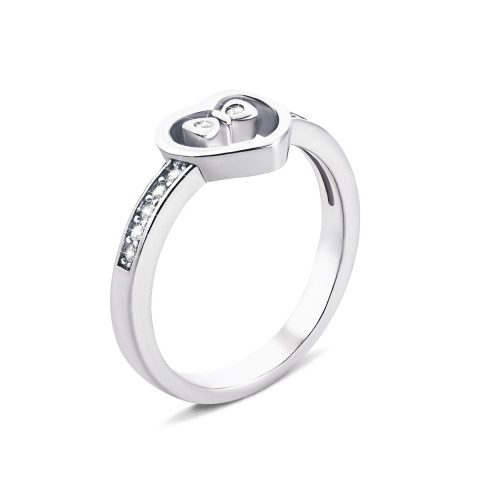 Серебряное кольцо «Сердце» с фианитами (SD16168)