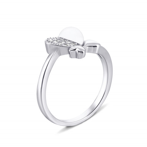 Серебряное кольцо Сердце с фианитами (SD17972)