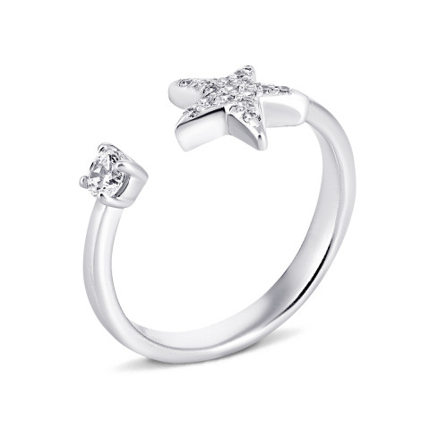 Фаланговое серебряное кольцо Звездочки с фианитами (500297-Р)