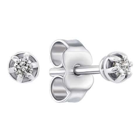 Серебряные пуссеты с бриллиантами (СД-028ср)