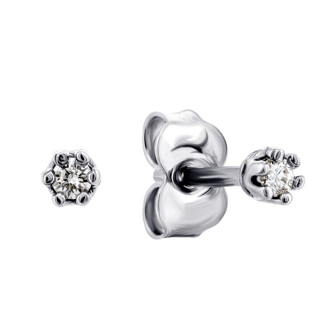 Серебряные пуссеты с бриллиантами (СД-029ср)