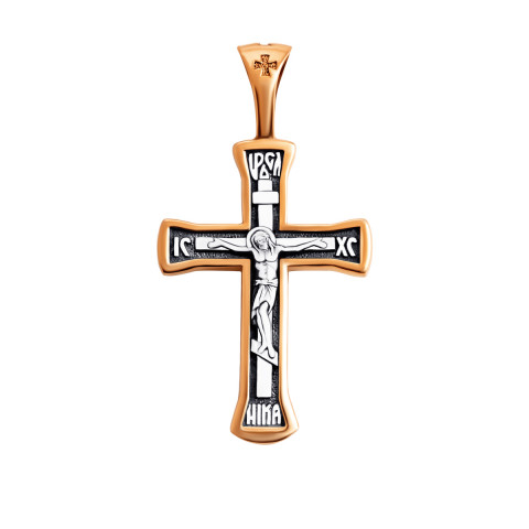 Серебряный крестик. Распятие Христа (3479-ЗЧФ)