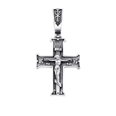 Серебряный крестик. Распятие Христа (3523-Ч)