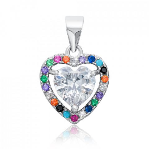 Серебряная подвеска «Сердце» с фианитами (2P21384-P/12/1550)