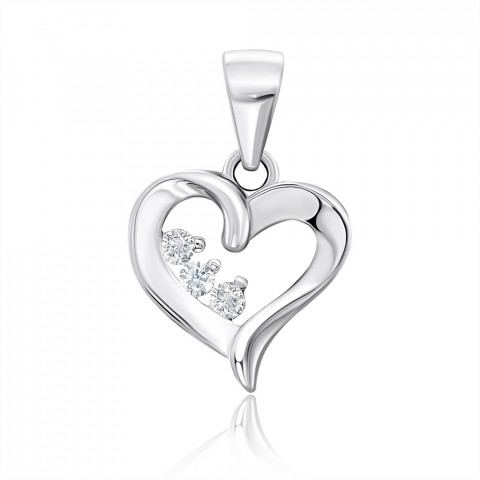 Серебряная подвеска «Сердце» с фианитами (P5216-P/12/1)