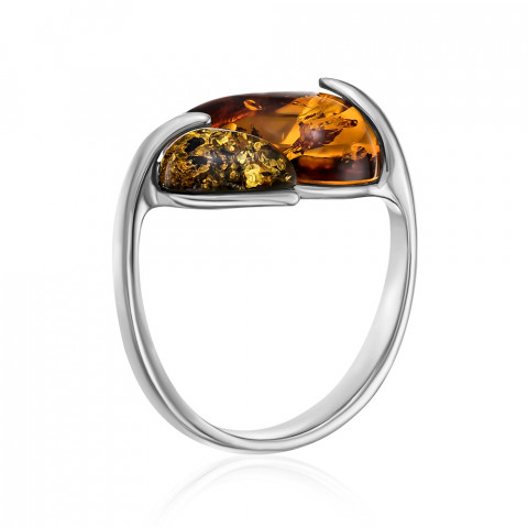 Серебряное кольцо с янтарем. (RdR167M-R/12/2787)
