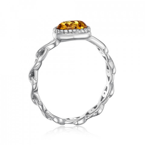 Серебряное кольцо с янтарем.  (RdR511C-R/12/2787)