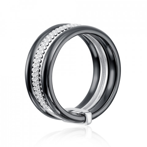Серебряное кольцо с керамикой (SR2572-B-R/12)