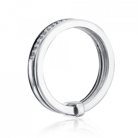 Серебряное кольцо с керамикой и фианитами (SR0700-B-R/12/1)