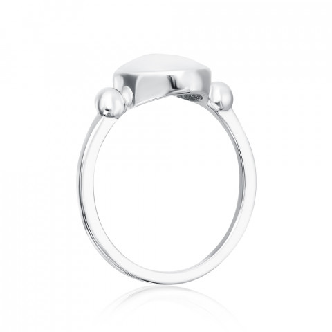 Серебряное кольцо «Сердце» с керамикой (SR2897-W-R/12)