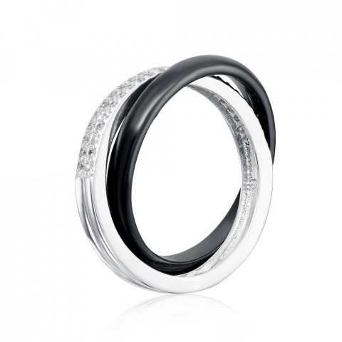 Серебряное кольцо с керамикой и фианитами (SR2861-B-R/12/1)