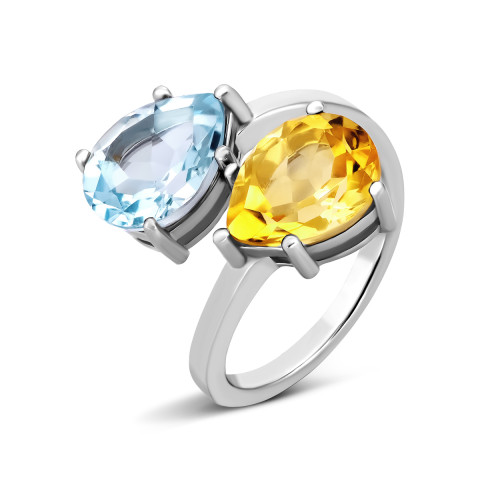Кольцо с цитрином и топазом (SR31325-BW topaz citrine)