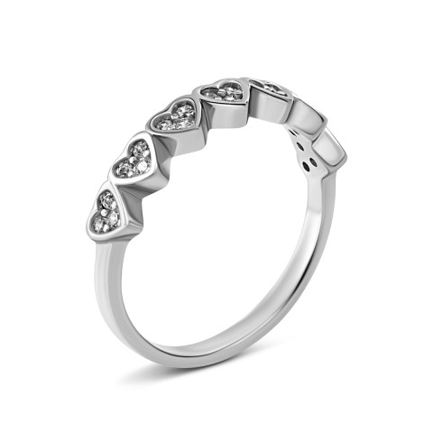 Серебряное кольцо Сердца с фианитами (SZDR25623)