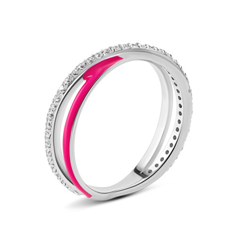 Серебряное кольцо с эмалью и фианитами (SZDR32806)