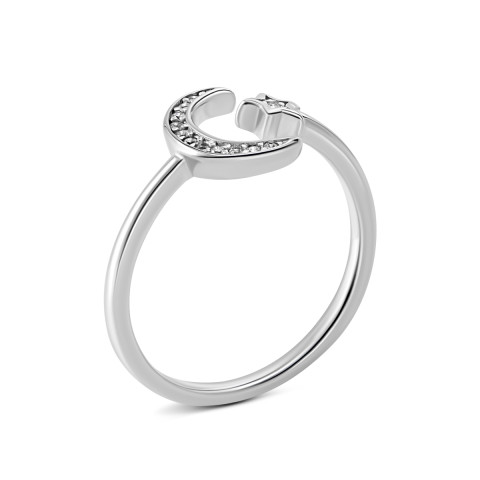 Серебряное кольцо Месяц с фианитами (SZDR10398) 