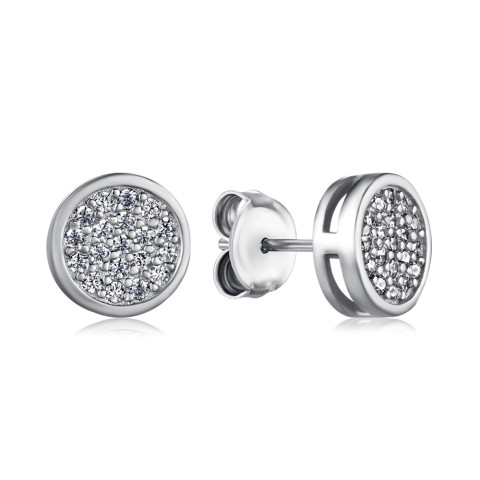 Серебряные пусеты с фианитами SZDE00318-E/12/1